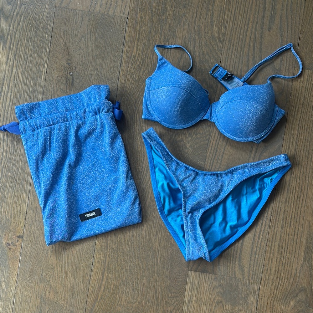 Triangl Swimwear Shimmering Blue Bikini Set